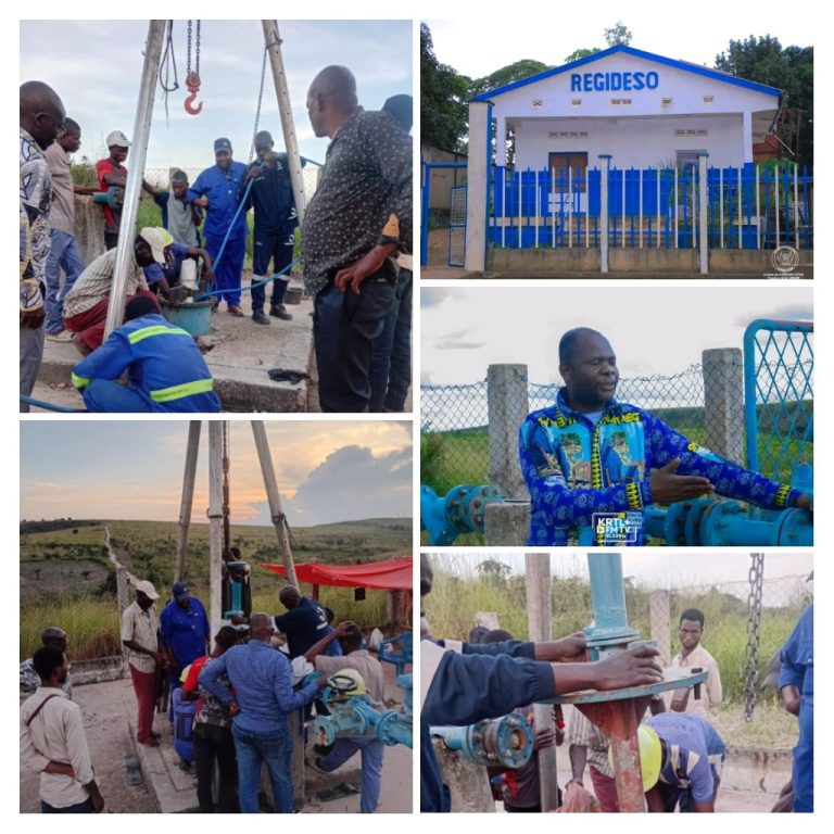 ‎Kabinda : La REGIDESO met en service un deuxième forage à Eyamba sous la fluviarchie de Habacuc Kiabu, le démiurge de l’eau potable…!